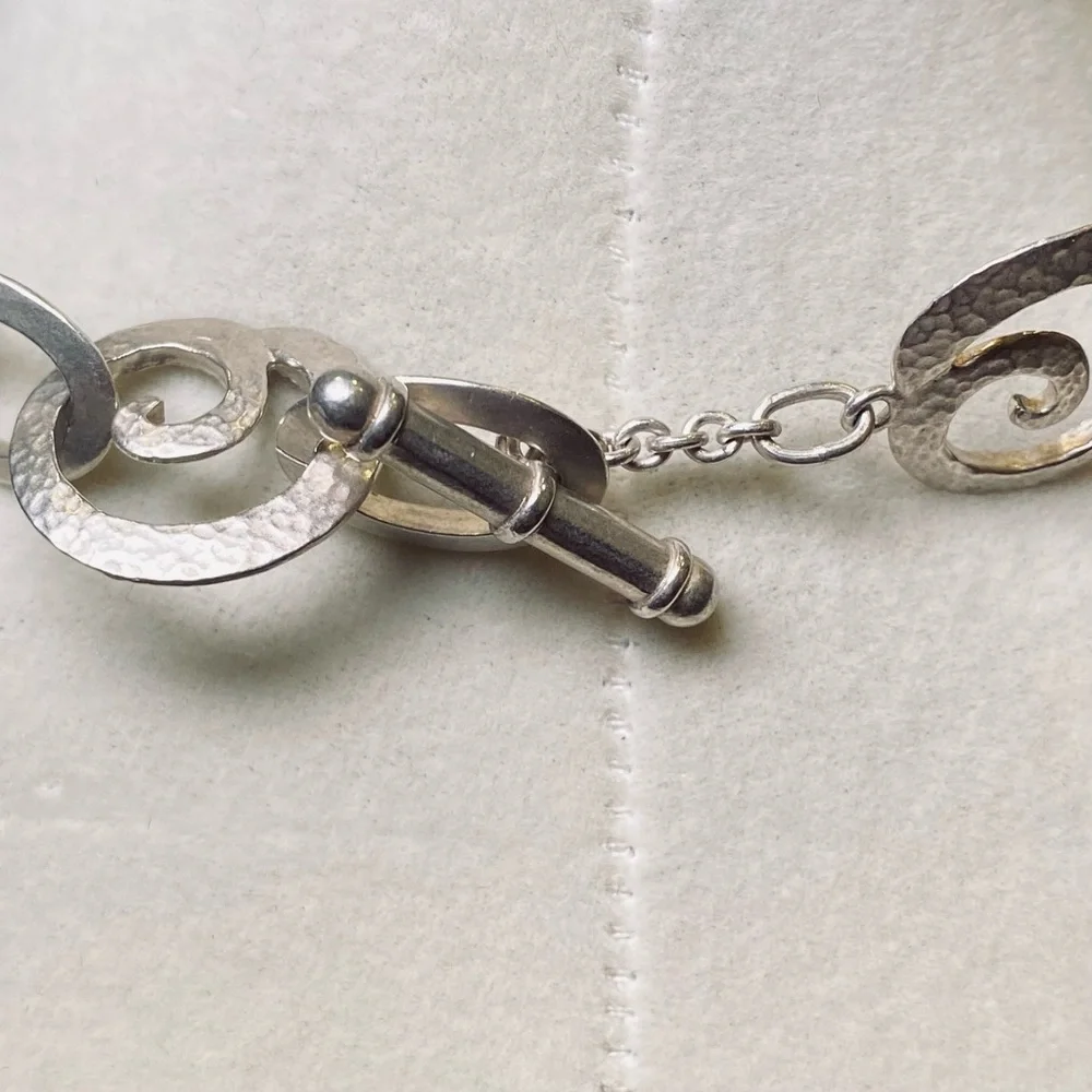 Hand made Sterling OOAK Sterling Upcycled Japanese Pottery Pendant and Chain